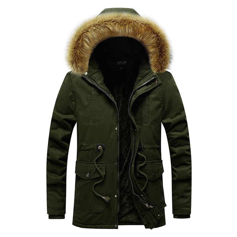 Herren Thermo-Parka mit Kunstfellkapuze und Teddyfutter Drune
