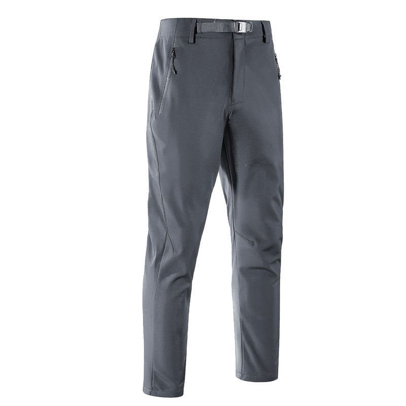 Herren Softshell-Outdoorhose mit engem Tapered‑Schnitt, integriertem Gürtel & Reißverschlusstaschen Drune