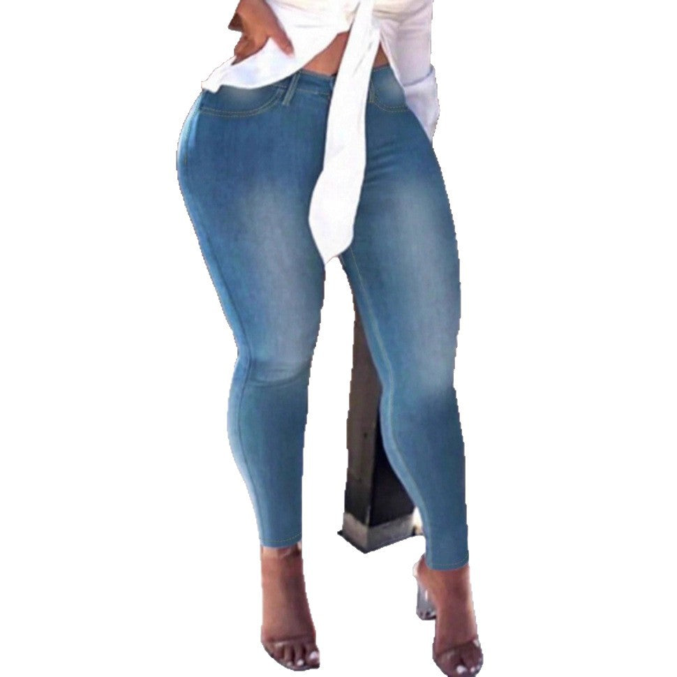 Damen Hochgeschnittene figurformende Jeggings im Skinny-Look mit knöchellanger Passform Drune
