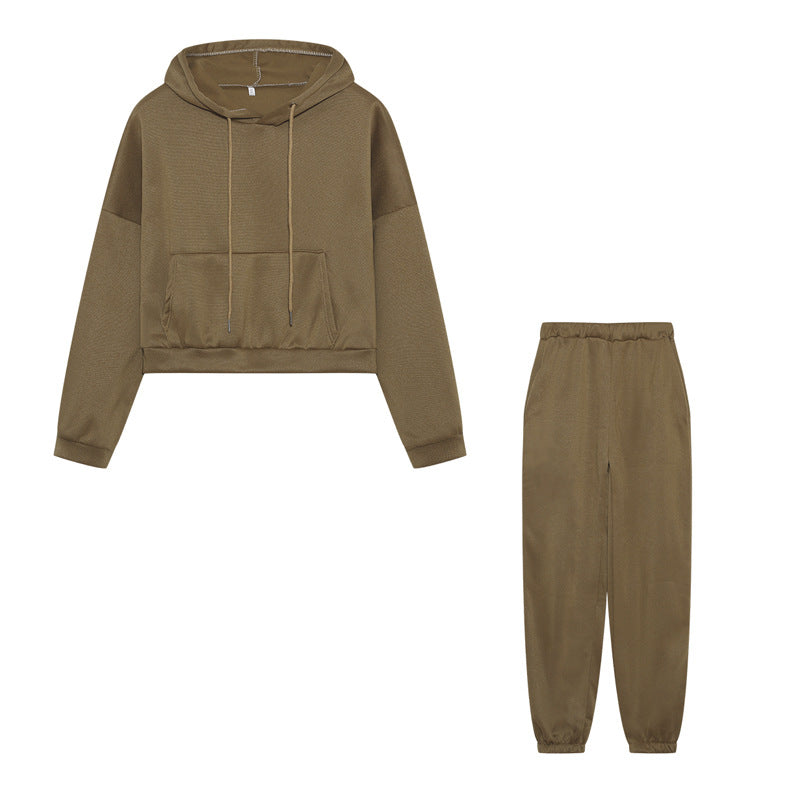 Damen Hoodie und Jogginghose-Set mit lässigem Schnitt und elastischem Bund Drune