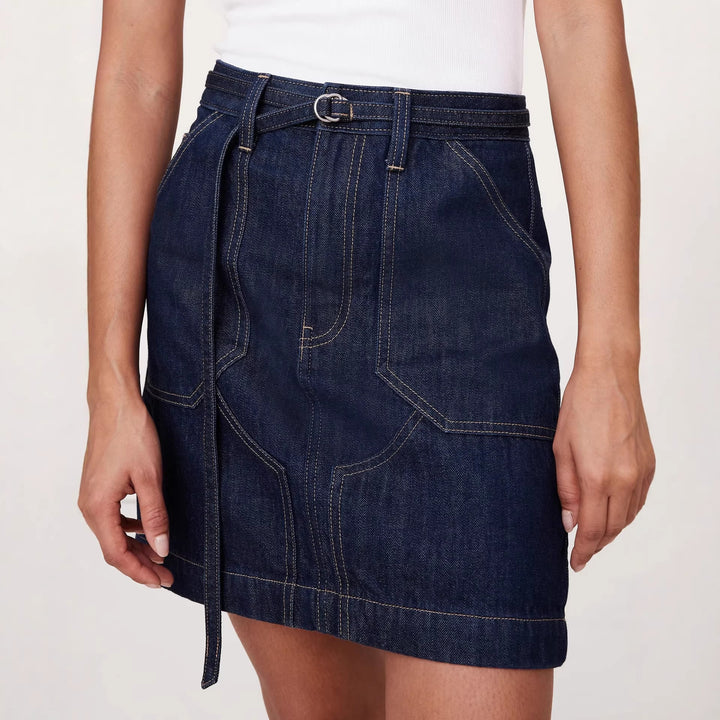 Damen Denim-Crop-Jacke und Minirock Set Drune