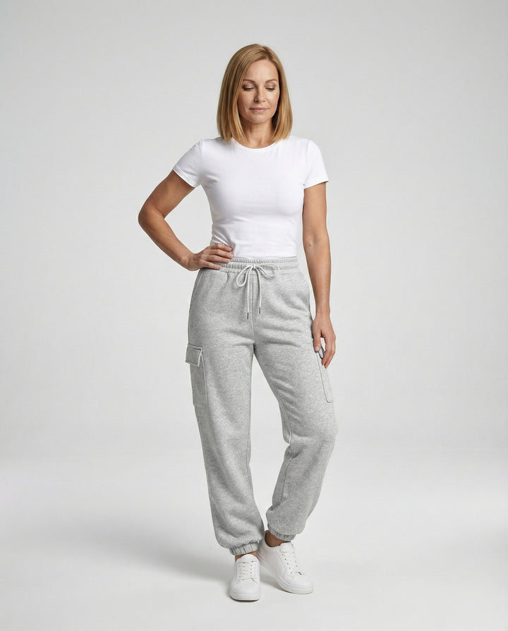 Damen Bequeme Cargo-Hose mit elastischem Bund