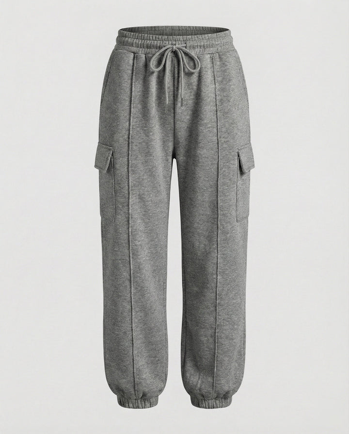 Damen Bequeme Cargo-Hose mit elastischem Bund