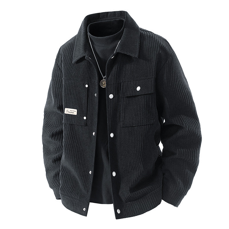 Damen Lässige Cordjacke mit Taschen Drune