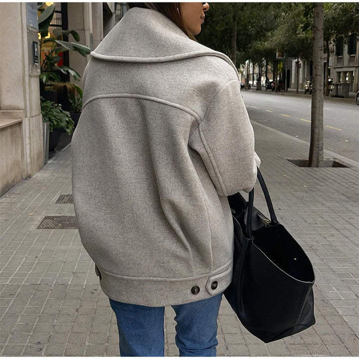 Damen Oversized Wollmantel Drune
