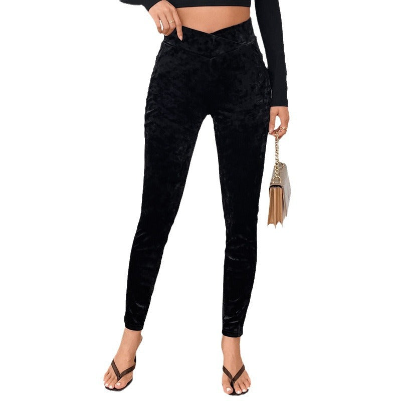 Damen Hochwertige Leggings mit luxuriösem Samtfinish Drune