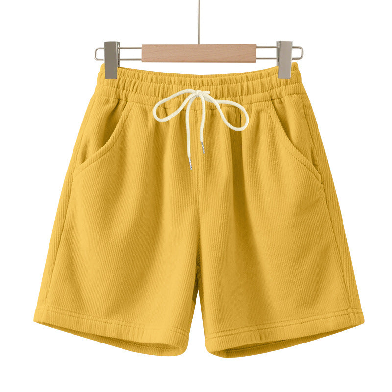 Herren nan gerippte Jersey-Shorts mit elastischem Bund, dekorativem Kordelzug und seitlichen Eingrifftaschen Drune