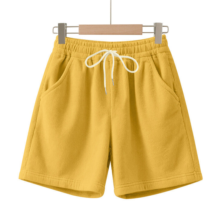 Herren nan gerippte Jersey-Shorts mit elastischem Bund, dekorativem Kordelzug und seitlichen Eingrifftaschen Drune