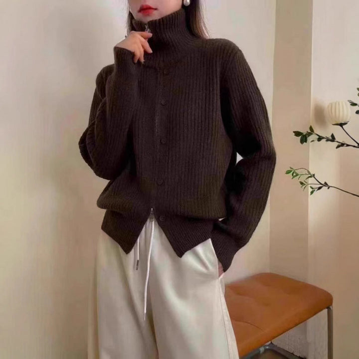 Damen Hochwertiger Rippstrickpullover mit elegantem Design Drune