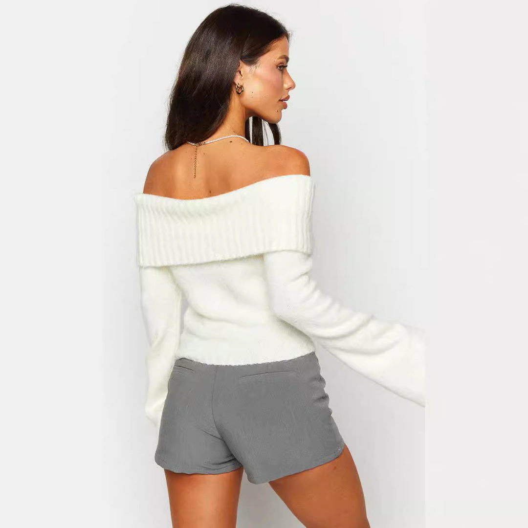 Damen Off-Shoulder Pullover Drune