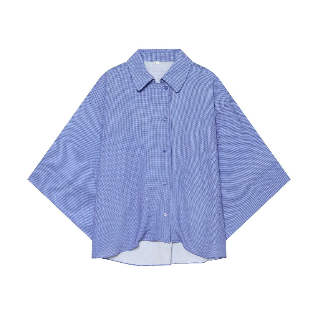 Damen Oversize-Bluse mit kastigem Schnitt und kurzen Fledermausärmeln Drune