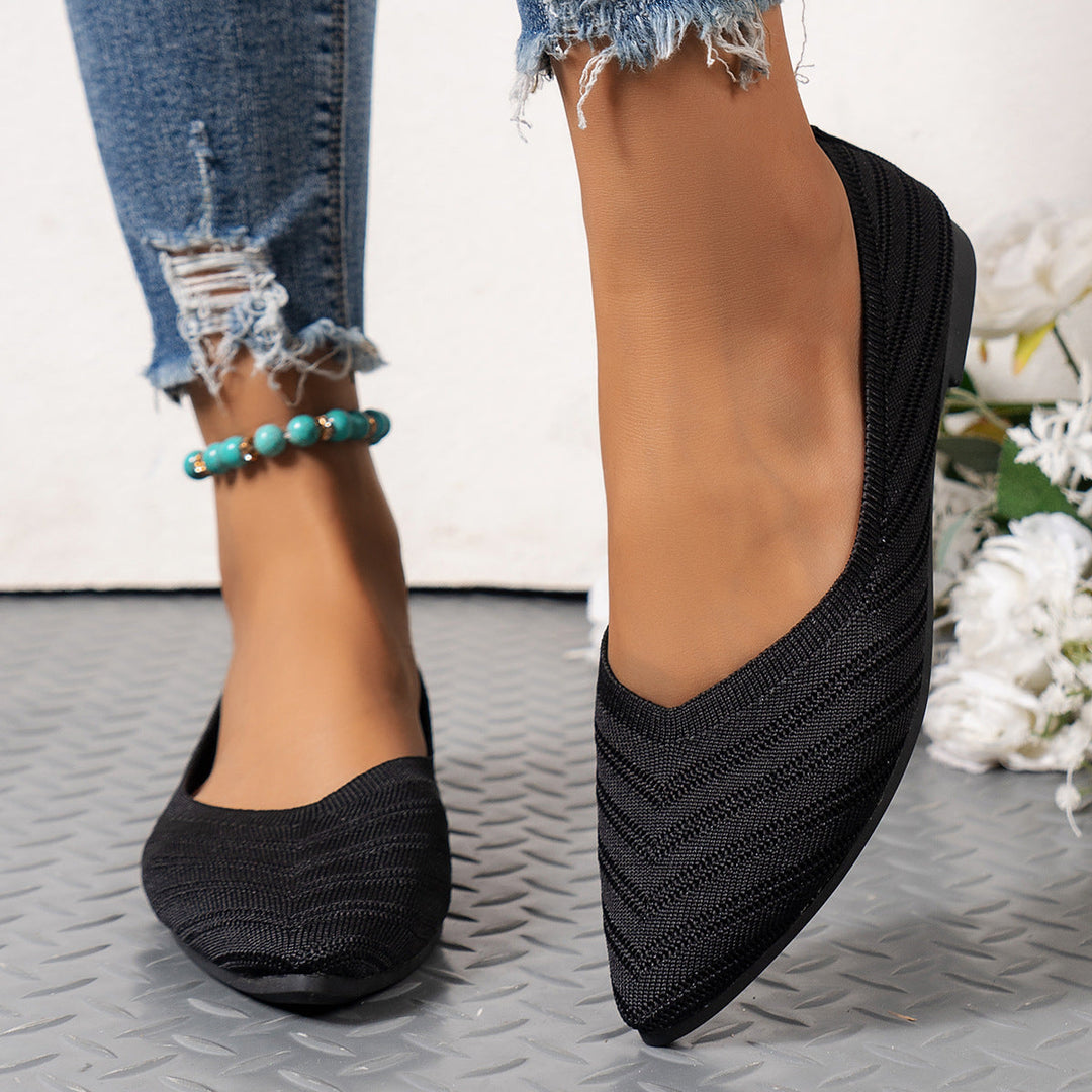 Damen spitze Ballerinas mit strukturiertem Obermaterial Drune
