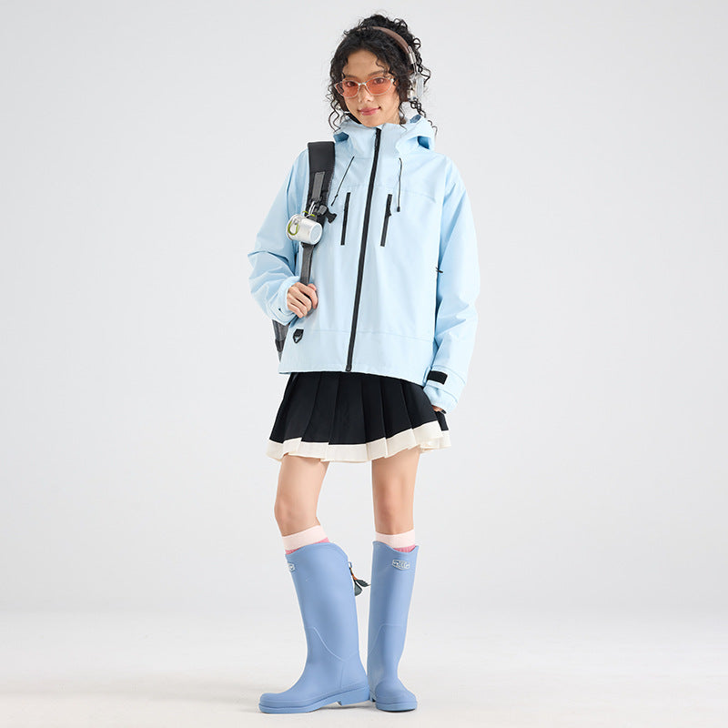 Herren Ultraleichte Allwetter-Softshelljacke mit hoher Sturmblende, 4‑Wege‑Stretch und verdeckten Brusttaschen Drune