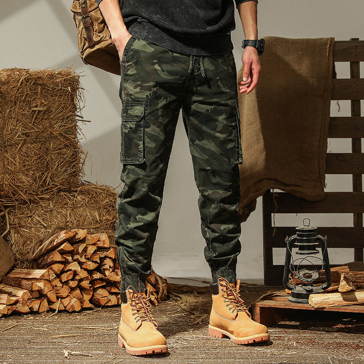 Herren Cargohhose im Joggerstil mit Kordelzug, Bündchen und Mehrfach-Taschen Drune
