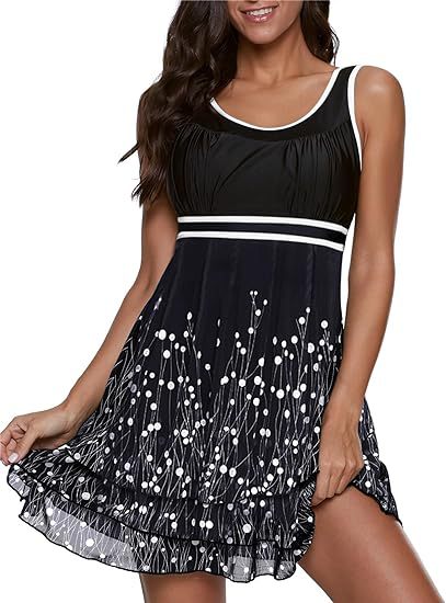Damen Schwimmdress mit Blumenmuster Drune