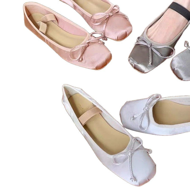 Damen Ballerina-Schuhe mit glamourösem Schleifendetail und flexiblem Riemendesign Drune