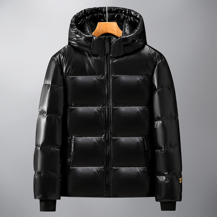 Unisex Glänzender Steppparka mit metallic‑Innenfutter und Tragegurten Drune
