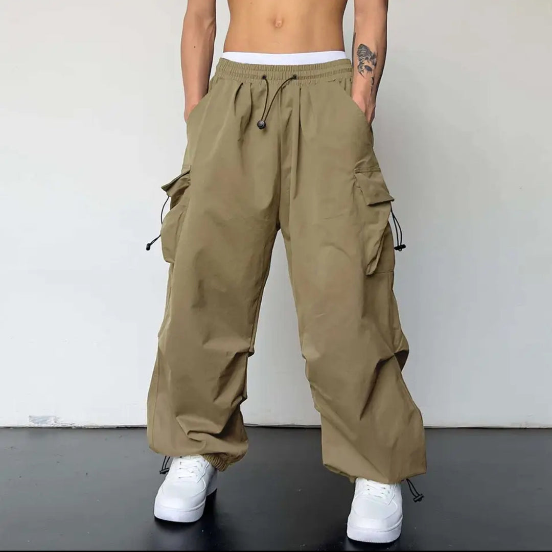 Herren Cargo Hose Weit Tunnelzug