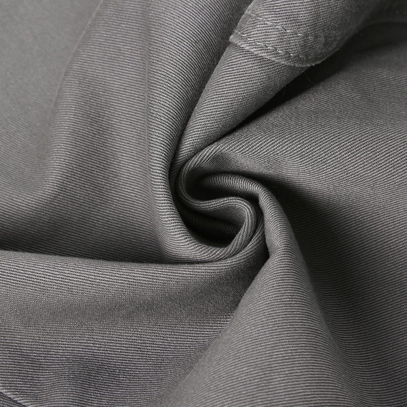 Damen Cargohose mit weitem Bein, hoher Taille und aufgesetzten Klappentaschen Drune