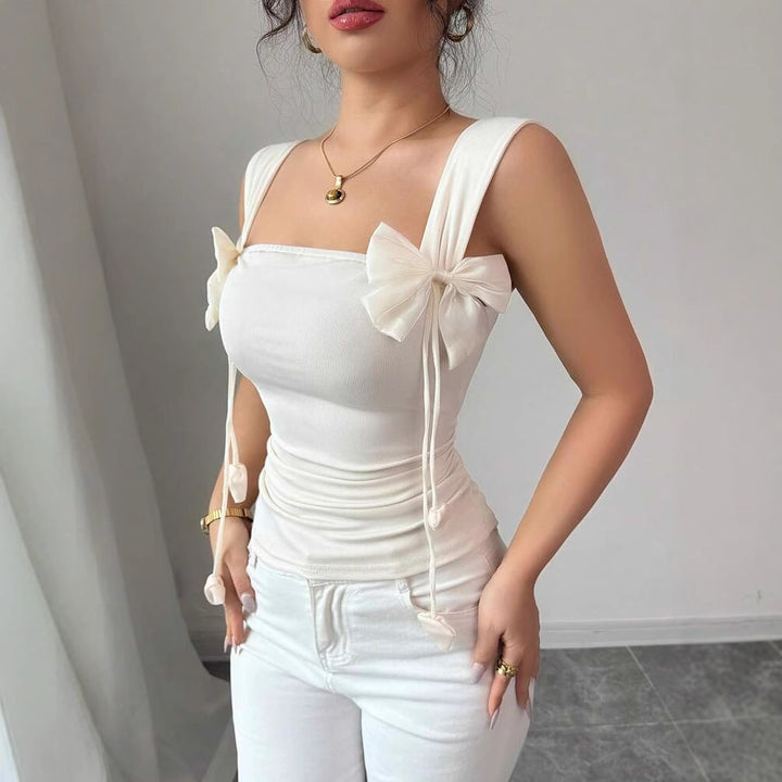 Damen Cropped Top mit verspielten Schleifendetails Drune