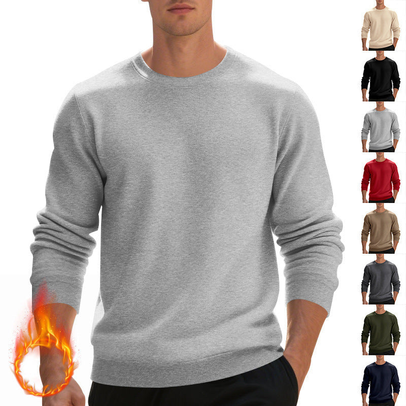 Herren lässiger Rundhals-Sweatshirt aus hochwertigem Baumwollmix mit strukturiertem Material Drune