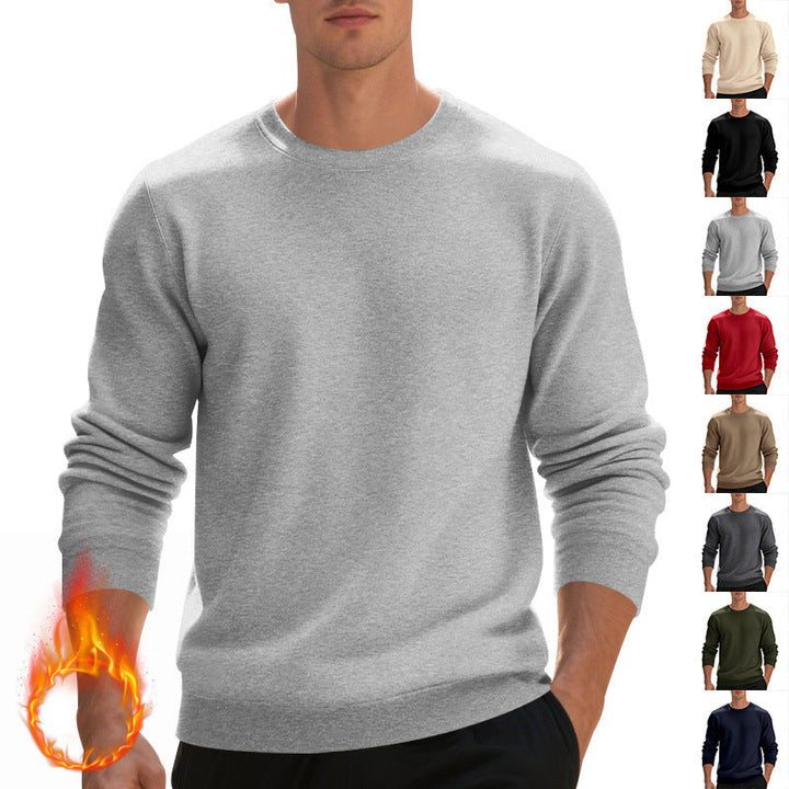 Herren lässiger Rundhals-Sweatshirt aus hochwertigem Baumwollmix mit strukturiertem Material Drune