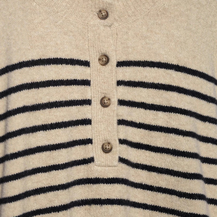 Damen gestreifter Strickpullover Drune