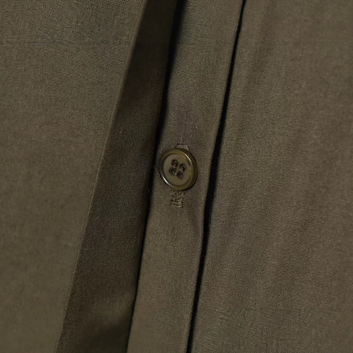 Damen Bluse mit weiten Ballonärmeln und verdeckter Knopfleiste Drune
