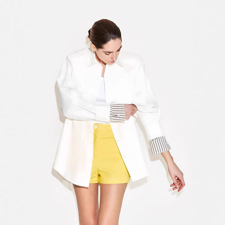 Damen Elegante und bequeme Bluse mit angeschnittenen Ärmeln Drune