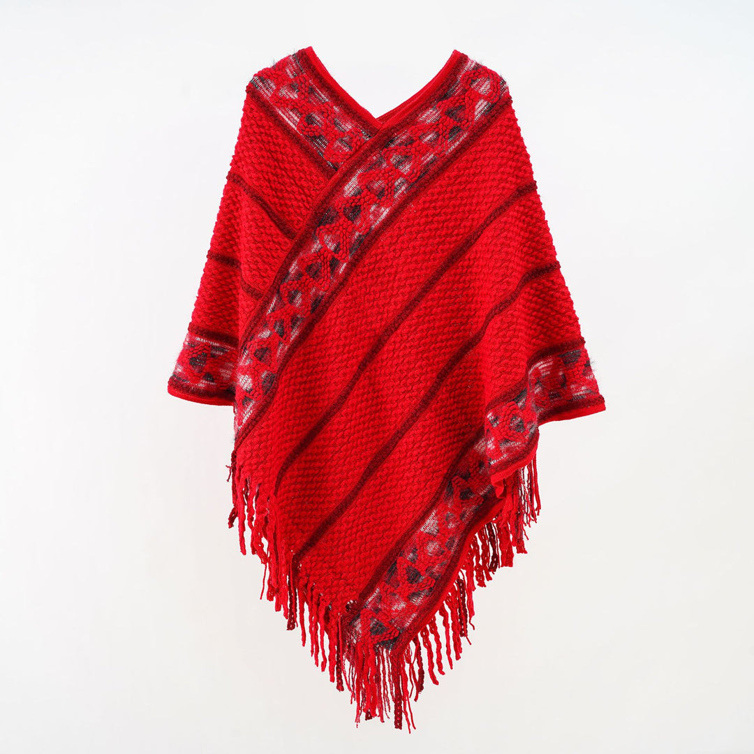 Damen Oversize-Strickumhang mit strukturierter Waffelstrick-Optik und Zopfbordüre Drune