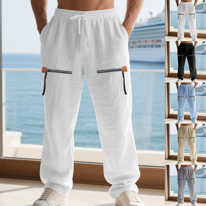 Herren nan lockere Cargo-Hose mit Reißverschlüssen und elastischem Bund Drune