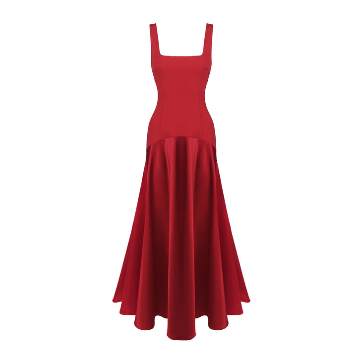 Damen Elegantes Maxikleid mit taillierter Passform und fließendem Rock Drune