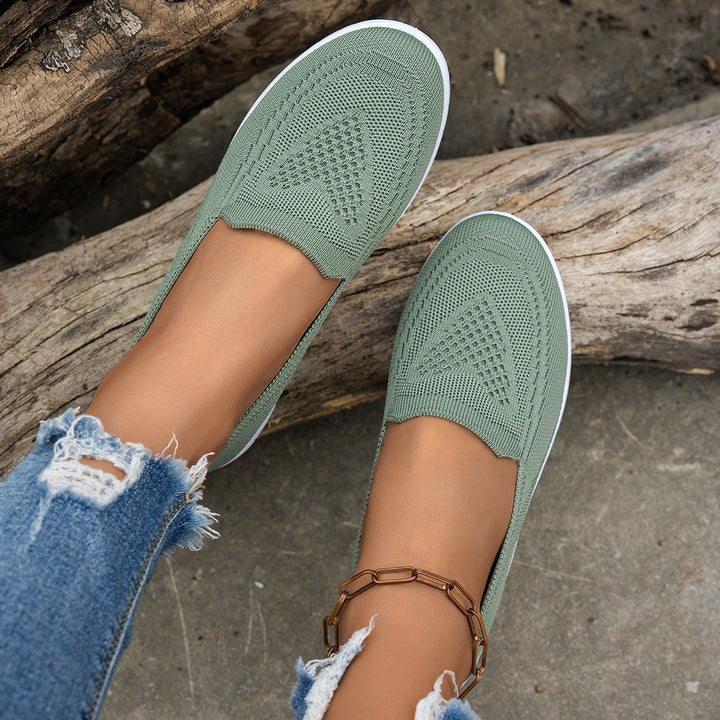 Damen Atmungsaktive Slip-On Freizeitschuhe mit komfortablem Absatz Drune