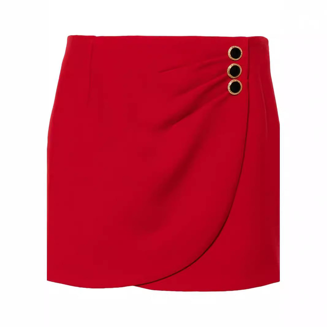 Damen Tailliertes Blazerkleid-Set mit V‑Ausschnitt und asymmetrischer Ösenverzierung Drune