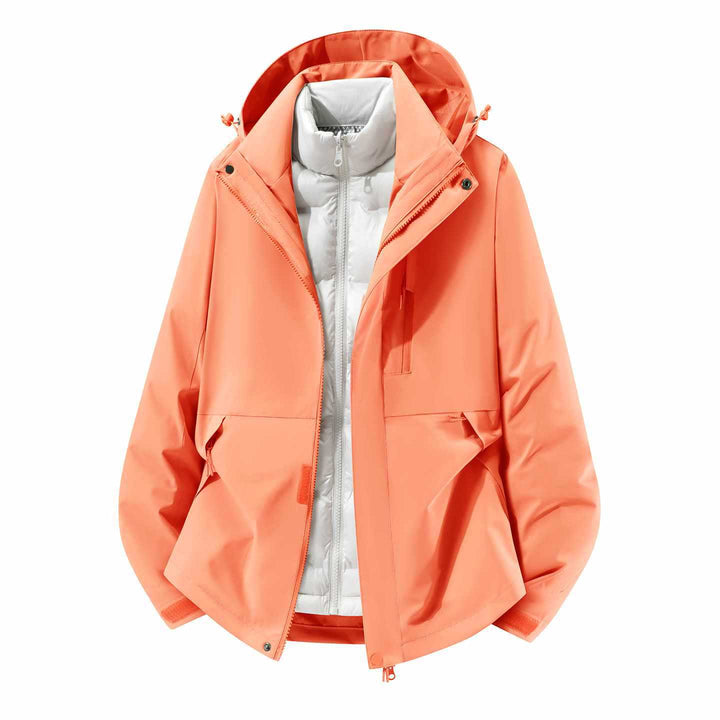 Herren Wasserfeste dreiteilige Winterjacke mit abnehmbarer Daunen-Innenjacke und Kapuze Drune