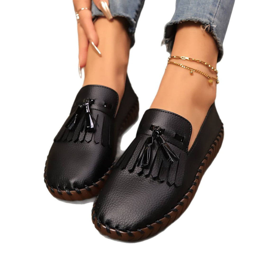 Damen Bequeme Mokassins mit Fransen-Detail Drune