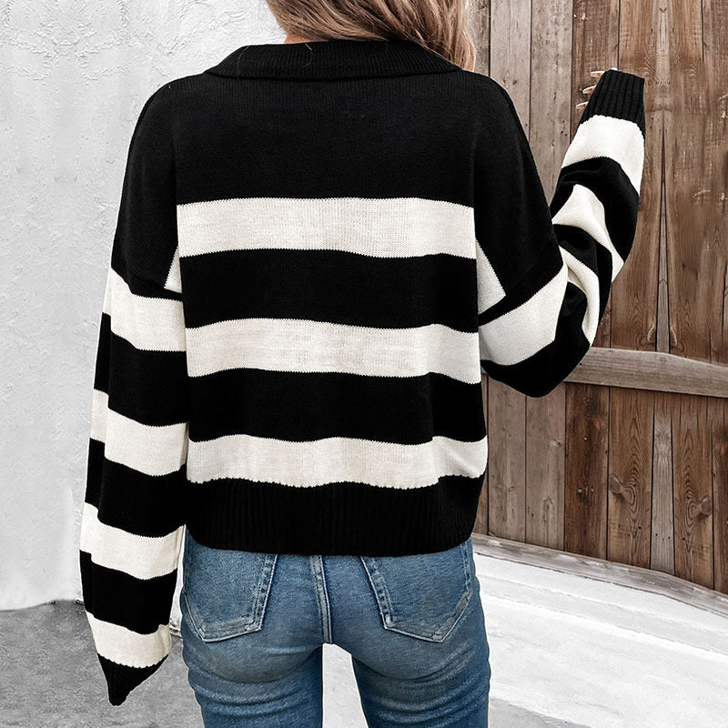 Damen Streifen Pullover Drune