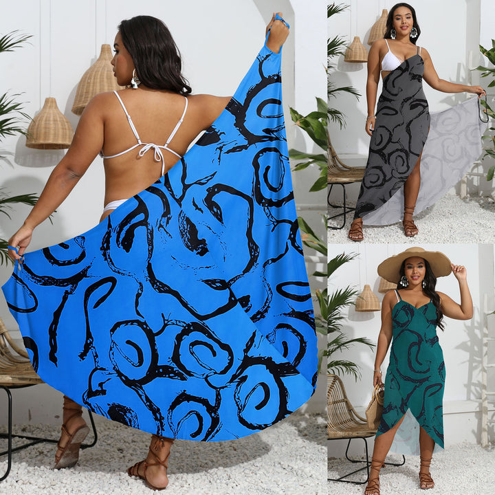 Damen eleganter Wickelsarong mit modernem Muster Drune
