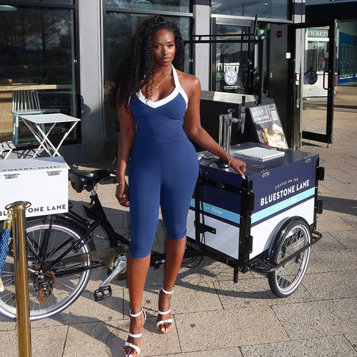 Damen eleganter, figurbetonter Jumpsuit mit V-Ausschnitt und raffinierter Schnürung Drune