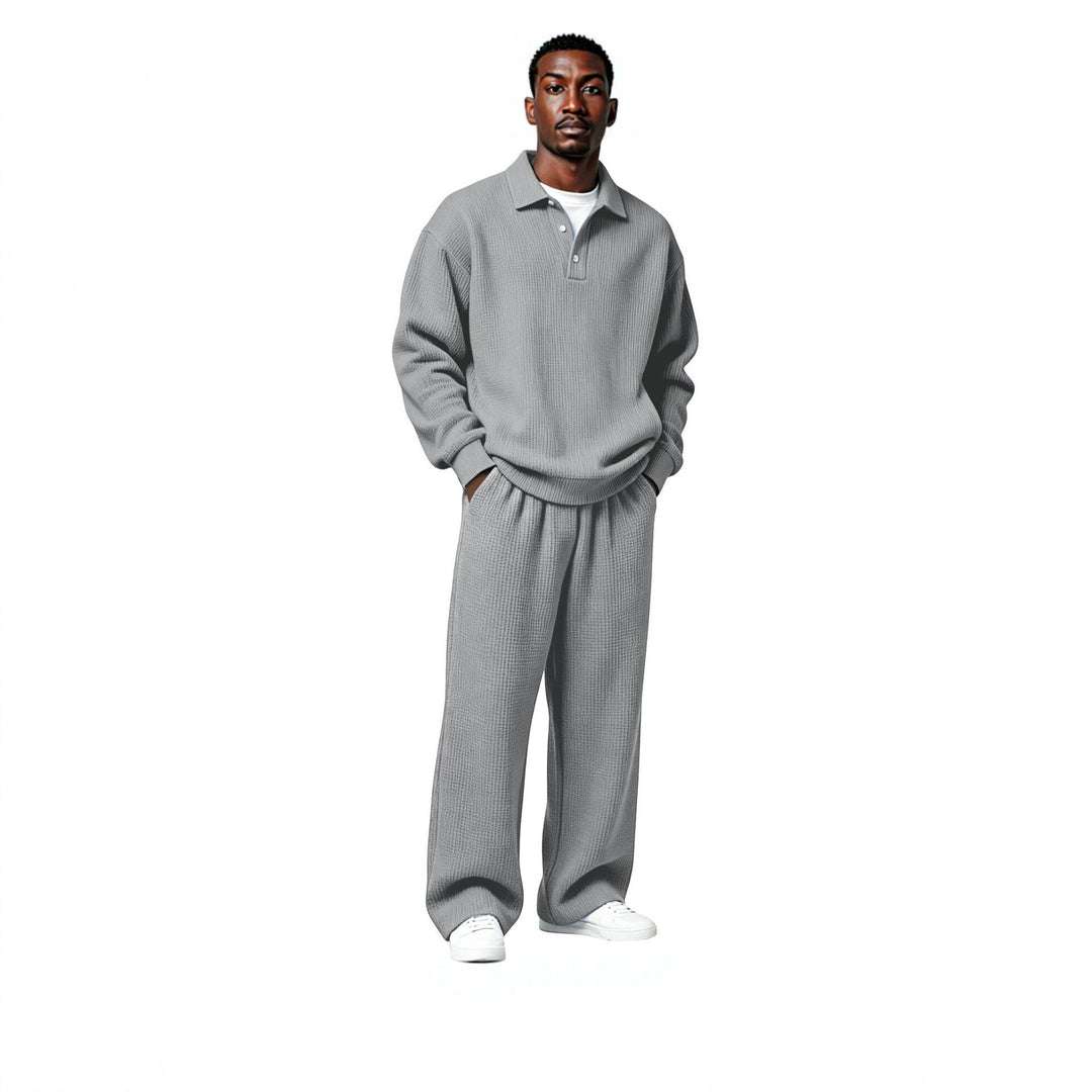 Herren Bequemer Freizeitanzug mit Kragen Drune