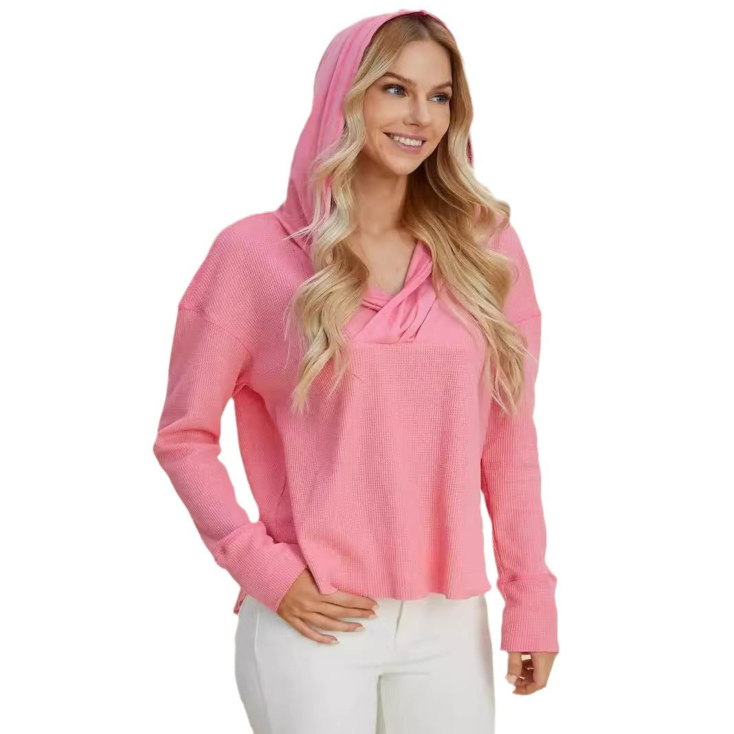 Damen Freizeit Hoodie mit raffiniertem Ausschnitt Drune
