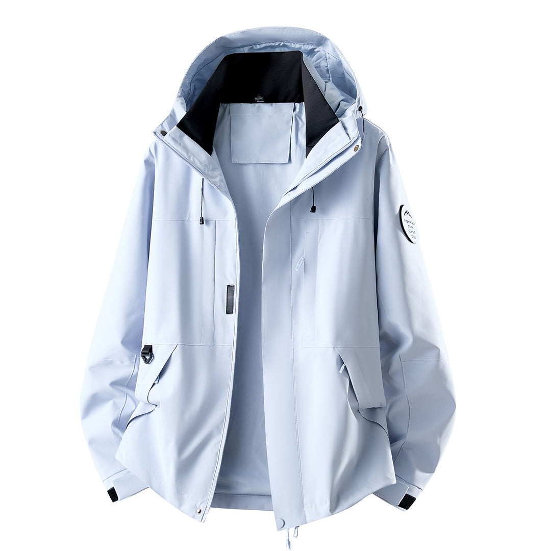 Herren Wasserabweisende Oversize-Outdoorjacke mit Kapuze, atmungsaktivem Softshell & Utility‑Taschen Drune