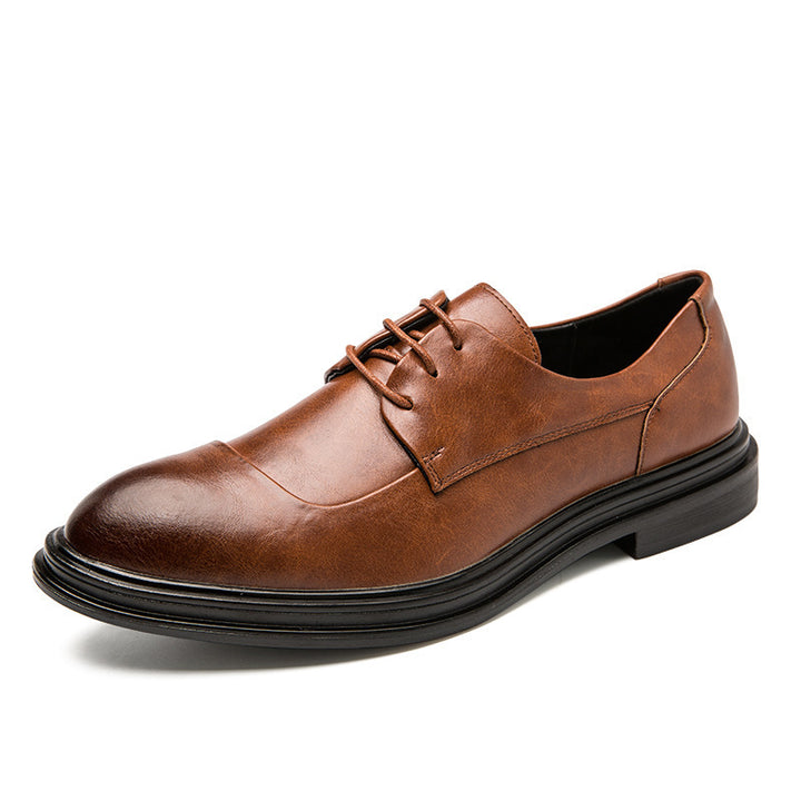 Herren elegante Vollleder Derby-Schnürschuhe mit gepolstertem Komfortfußbett Drune