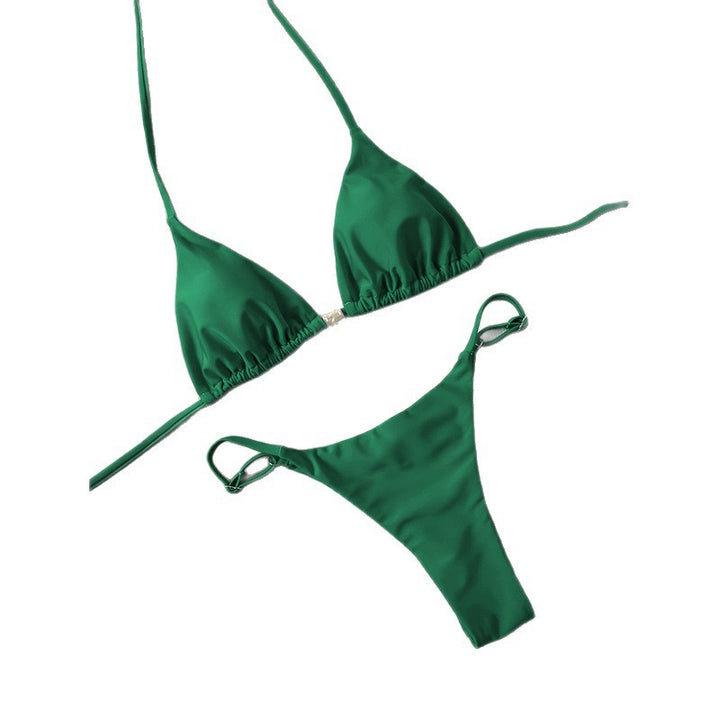 Damen Triangel-Bikini mit verstellbaren Trägern und elegantem Schmuckdetail Drune