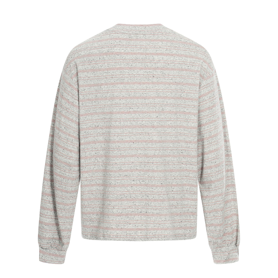 Damen Gestreiftes Oversize-Sweatshirt mit großflächigem Typo-Print und Rundhalsausschnitt Drune