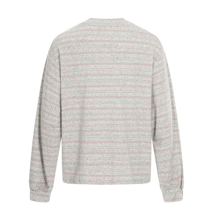 Damen Gestreiftes Oversize-Sweatshirt mit großflächigem Typo-Print und Rundhalsausschnitt Drune