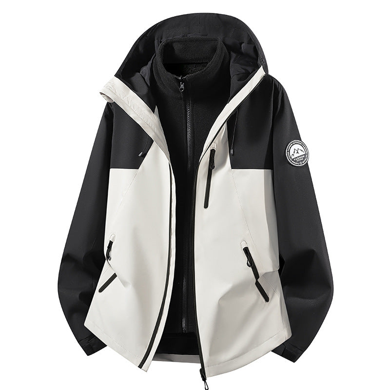 Damen sportive Regenjacke mit herausnehmbarem Fleece-Innenlayer und verstellbarer Kapuze Drune