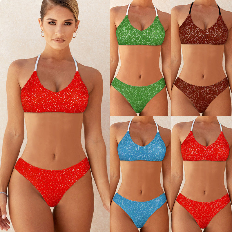 Damen Sportlicher Bikini mit verstellbaren Trägern und trendigem Design Drune