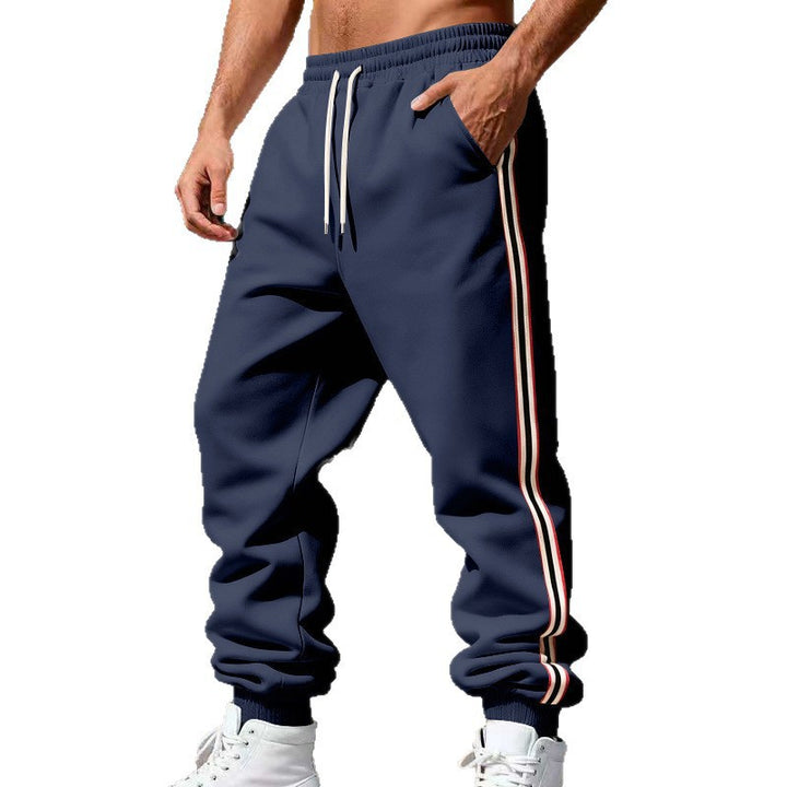 Herren lässige Jogginghose mit seitlichen Kontraststreifen, Gummibund und Bündchen Drune