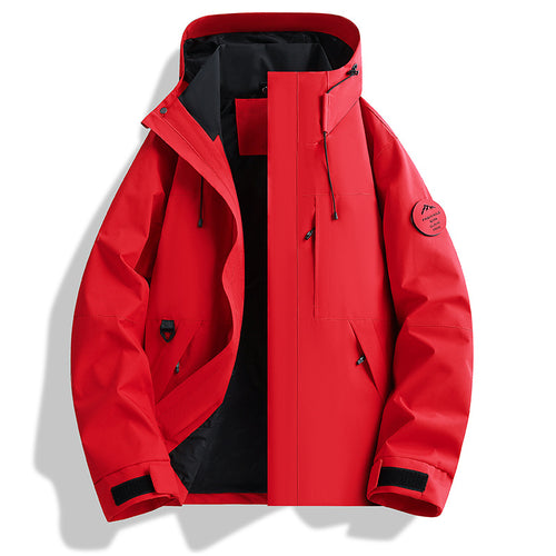 Herren Wasser- und Winddichte Softshell-Outdoorjacke mit verstellbarer Kapuze Drune